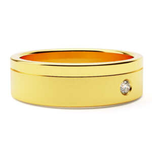 Par de Alianças em ouro modelo Acácia diamante AL001