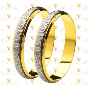 Aliança comemorativa para aniversário de bodas de prata textura BD002