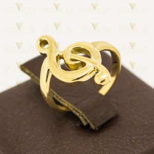 Anel de ouro modelo Musical com clave de sol vazado AN069