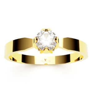 Anel de noivado solitário em ouro formato de coroa NV016