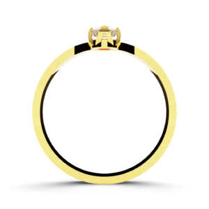 Anel de noivado solitário em ouro formato de coroa NV016