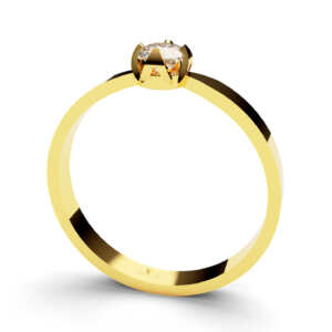 Anel de noivado solitário em ouro formato de coroa NV016