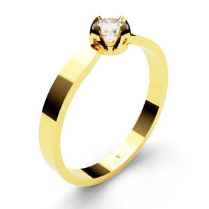 Anel de noivado solitário em ouro formato de coroa NV016