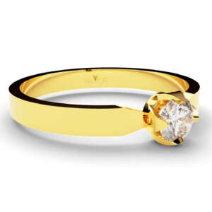 Anel de noivado solitário em ouro formato de coroa NV016