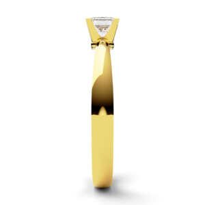 Anel de noivado solitário em ouro pedra Princess NV020