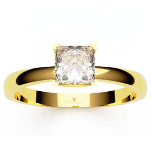 Anel de noivado solitário em ouro pedra Princess NV020