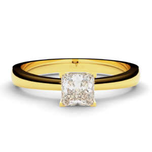 Anel de noivado solitário em ouro pedra Princess NV020