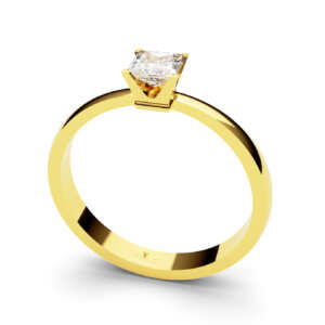 Anel de noivado solitário em ouro pedra Princess NV020