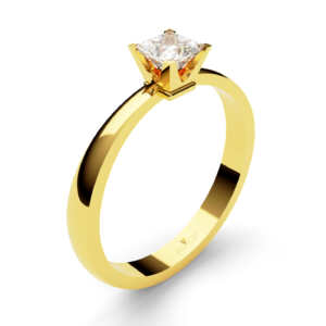 Anel de noivado solitário em ouro pedra Princess NV020