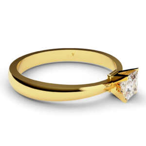 Anel de noivado solitário em ouro pedra Princess NV020