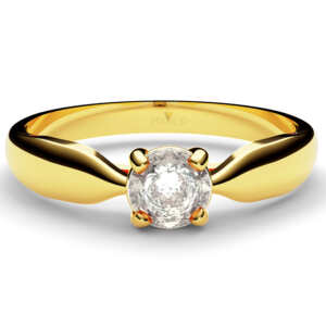 Anel de noivado solitário em ouro fino e delicado NV017