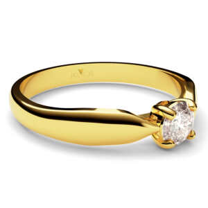 Anel de noivado solitário em ouro fino e delicado NV017