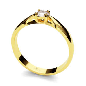 Anel de noivado solitário em ouro fino e delicado NV017