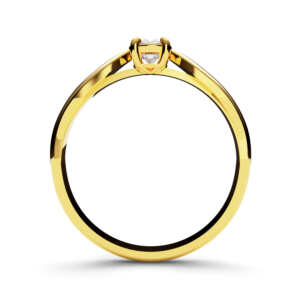 Anel de noivado solitário em ouro fino e delicado NV017