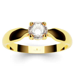 Anel de noivado solitário em ouro fino e delicado NV017