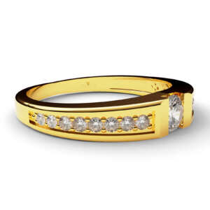 Anel de noivado solitário em ouro robusto pedras NV004