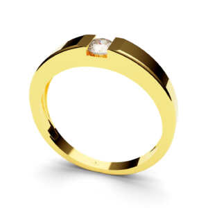 Anel de noivado solitário em ouro pedra embutida NV008