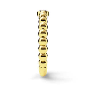 Anel de noivado solitário em ouro com bolinhas e pedra central NV014