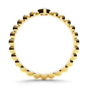 Anel de noivado solitário em ouro com bolinhas e pedra central NV014