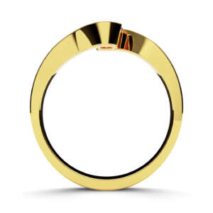 Anel de noivado solitário em ouro torcido e vazado NV006