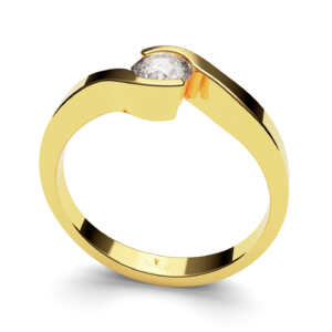 Anel de noivado solitário em ouro torcido e vazado NV006