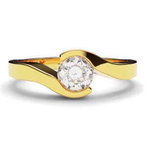 Anel de noivado solitário em ouro torcido e vazado NV006