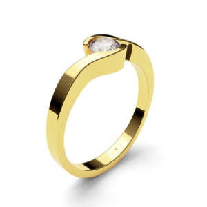 Anel de noivado solitário em ouro torcido e vazado NV006