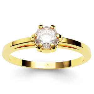 Anel de noivado solitário em ouro vazado e delicado NV007