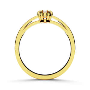 Anel de noivado solitário em ouro vazado e delicado NV007