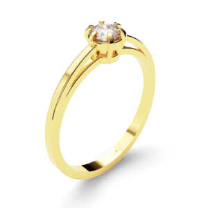 Anel de noivado solitário em ouro vazado e delicado NV007