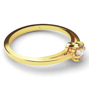 Anel de noivado solitário em ouro vazado e delicado NV007