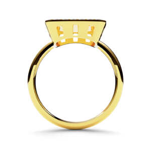 Anel de noivado em ouro vazado com 55 pedras NV003