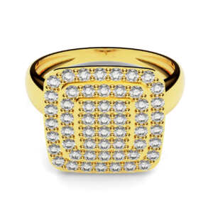 Anel de noivado em ouro vazado com 55 pedras NV003