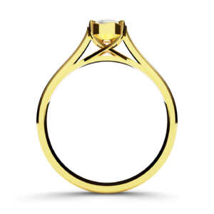 Anel de noivado solitário em ouro com garras trançadas NV010