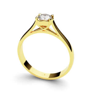 Anel de noivado solitário em ouro com garras trançadas NV010