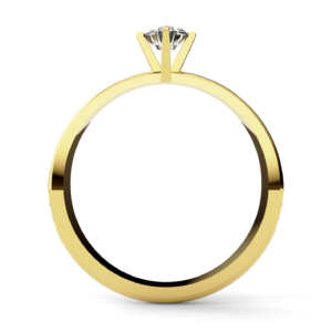 Anel de noivado solitário em ouro com pedras laterais duplas NV015