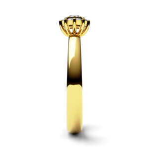 Anel de noivado solitário em ouro tipo chuveirinho com 11 pedras NV021