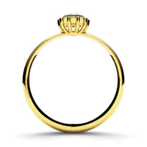 Anel de noivado solitário em ouro tipo chuveirinho com 11 pedras NV021