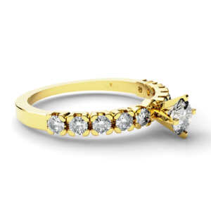 Anel de noivado solitário em ouro tipo meia aliança NV002