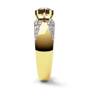 Anel de noivado solitário em ouro com pedras e banho de ródio NV005