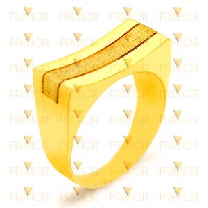 Anel de ouro 18k super robusto com recortes especiais no topo AN053