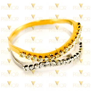 Anel de ouro com lindo efeito degradê com 32 pedras e 4g AN066