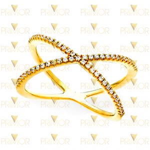 Anel de ouro formato de X super na moda com 3g AN012