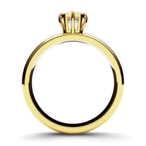 Anel de ouro solitário com largura de 4mm e 6 gramas de ouro AN025