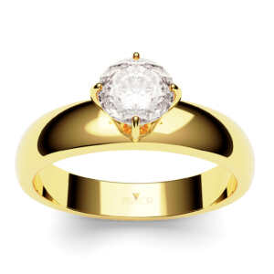 Anel de ouro solitário com largura de 4mm e 6 gramas de ouro AN025