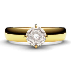 Anel de ouro solitário com largura de 4mm e 6 gramas de ouro AN025