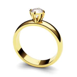 Anel de ouro solitário com largura de 4mm e 6 gramas de ouro AN025