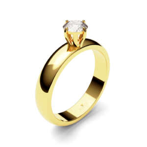 Anel de ouro solitário com largura de 4mm e 6 gramas de ouro AN025