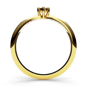 Anel solitário em ouro com corte facetado e pedra com 6 garras DB008