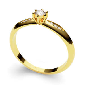 Anel solitário em ouro com corte facetado e pedra com 6 garras DB008